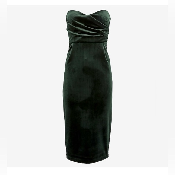 Express Velvet Sweetheart Neckline Strapless Midi Sheath Dress | Size: M #790925 - Picture 2 of 15